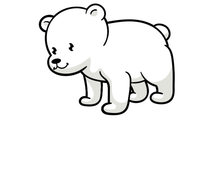 How to draw a cartoon polar bear